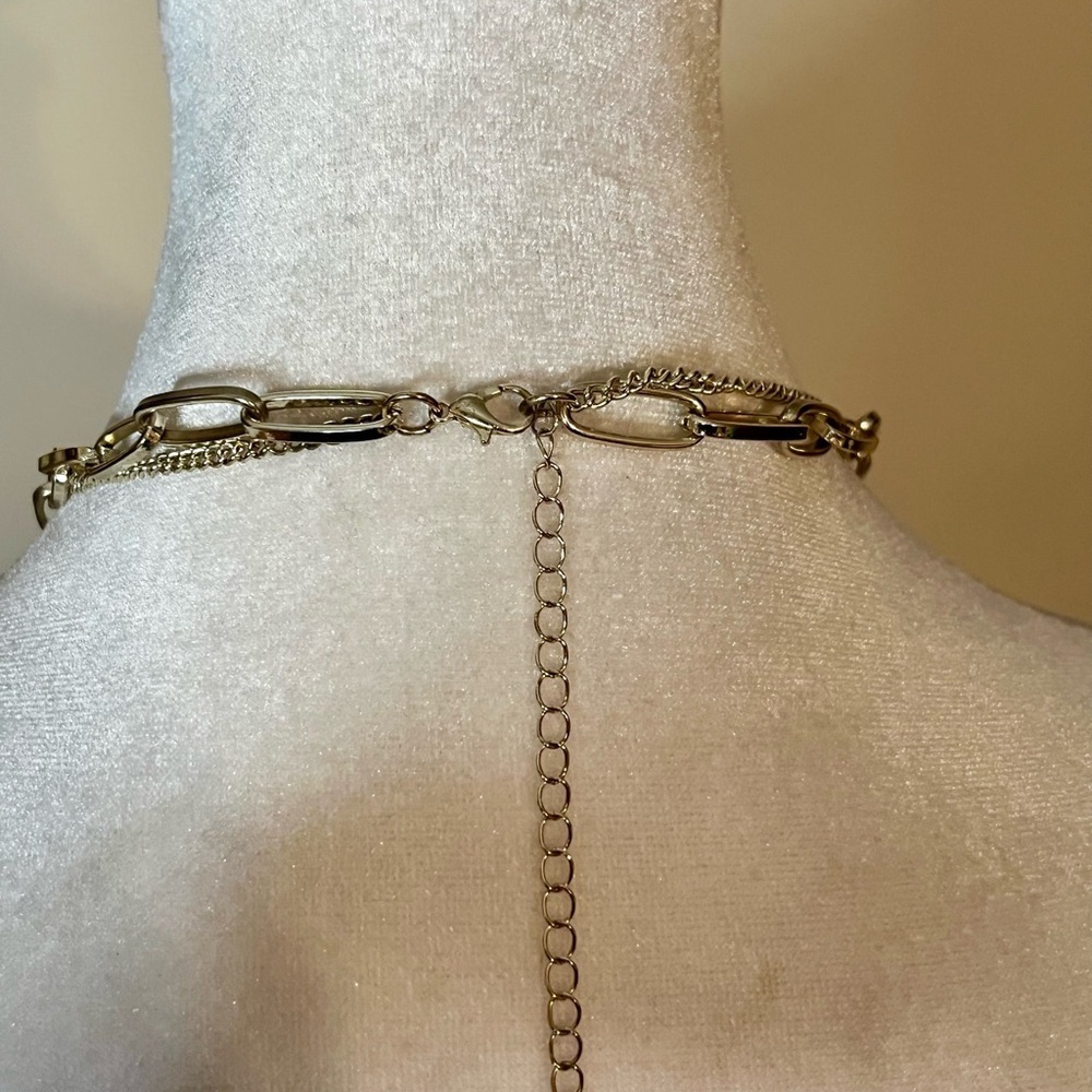Maurices Light Gold Adjustable Necklace with Green Stone Accent - Picture 3 of 4